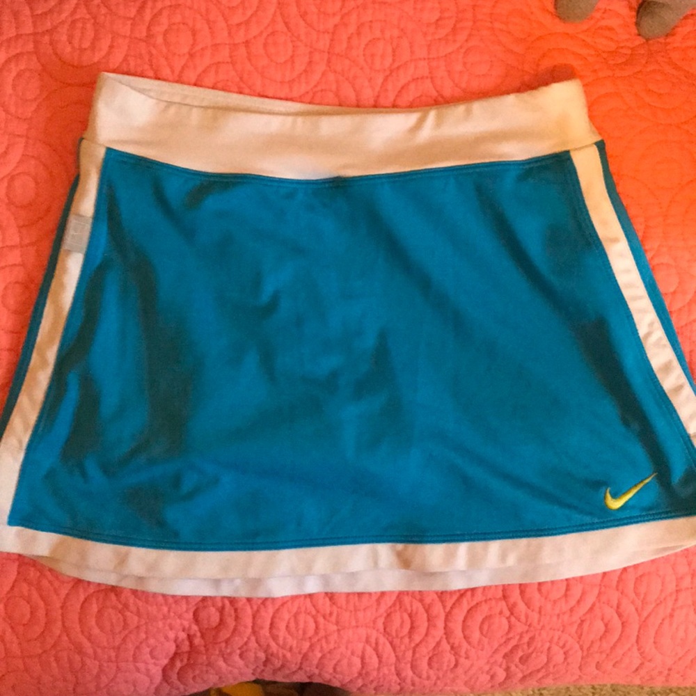 Blue and white Nike tennis skirt